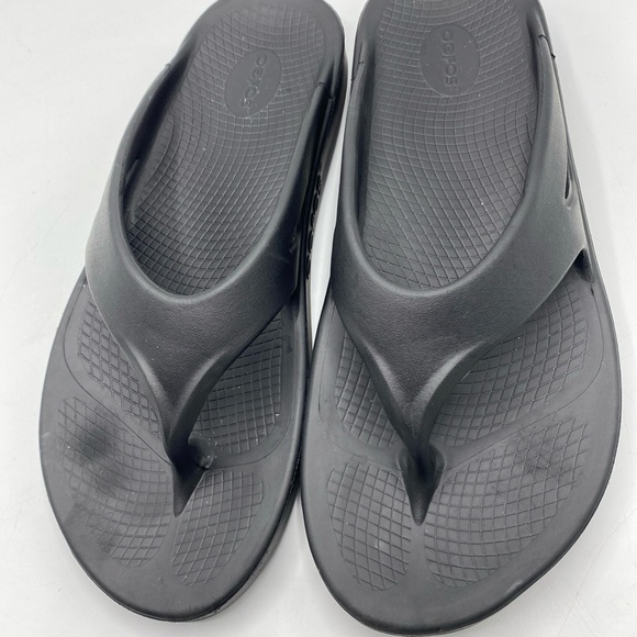 OOFOS Ooriginal Sandals Black Flip Flops, Men's Size 14 Thong Orthopedic - Picture 6 of 7